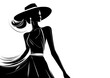 © k_yu - おしゃれでファッショナブルな女性のシルエットイラスト
