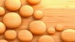 © watchirachat - Abstract Wooden Background with Orange Circles in Varying Sizes for Creative Design and Art Projects