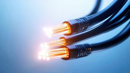 Poster - Fiber Optic Cables: A close-up showcasing the intricate structure of fiber optic cables, highlighting their role in transmitting high-speed data with light pulses.