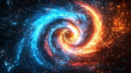 cosmic vortex with swirling particles in space. generative ai