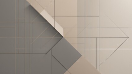 Fototapete - Abstract Geometric Pattern with Gray and Beige Tones for Backgrounds