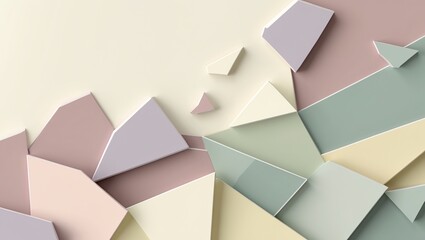 Fototapete - Abstract Geometric Pattern Background with Pastel Colors and Modern Design