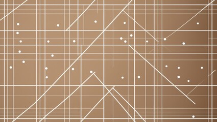 Poster - Abstract Grid Lines and Dots Pattern on Brown Background