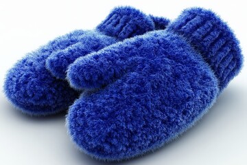 Poster - Soft and cozy blue mittens perfect for winter warmth and style in chilly weather