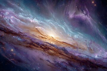 Aufkleber - Colors and structures of a distant galaxy captured in a breathtaking cosmic view with swirling clouds and stars