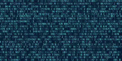 Abstract Blue Technology Background. Binary Computer Code. Programming / Coding / Hacker concept. Vector Background Illustration.
