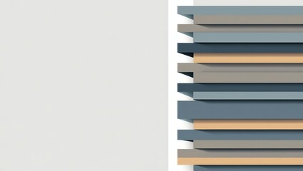 Poster - Abstract Layers of Neutral Colors with Blank White Space for Text