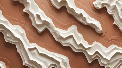 Poster - Abstract Topographic Layers in Earth Tones for Graphic Design Background