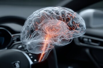 Poster - Representation of brain activity in a futuristic car cabin during autonomous driving