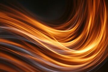 Fototapete - Flowing patterns of warm light create a vivid abstract display in an artistic composition