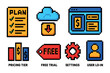 © Настя Шевчук - Business and finance pixel art icons set – retro, outlined, economic symbols