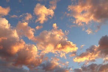 Aufkleber - Beautiful sunset clouds fill the evening sky with vibrant colors above a tranquil landscape during golden hour
