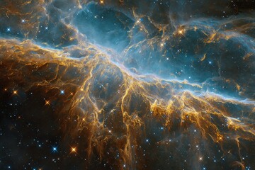 Aufkleber - Cosmic nebula showcases stunning colors and intricate patterns in the depths of space