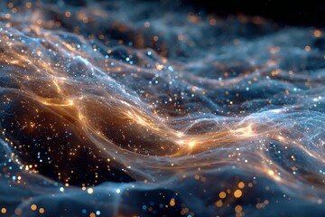 Poster - Abstract swirling cosmic patterns in vibrant colors convey a sense of motion and depth in a digital art representation
