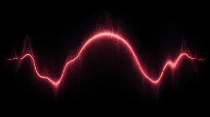 Poster - Bold red wave on a black background creating a dramatic visual impact and symbolizing energy and movement