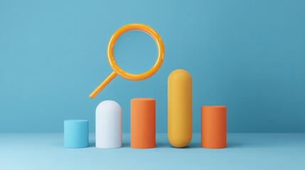 Poster - A magnet and a stack of colorful cylinders signifying attraction and value in financial and economic representations