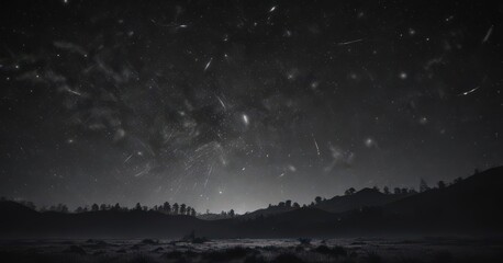 Wall Mural - Starry night, inky black canvas, countless twinkling lights,  galaxy,  landscape