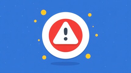 Poster - Red and white circular sign indicating policy deviation alert for blockchain-backed systems in a modern context