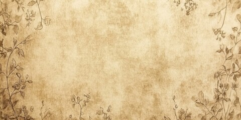 Poster - Delicate Floral Illustration On A Textured, Grunge Background With A Vintage Aesthetic