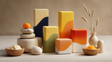 Poster - colorful blocks representing diverse strategies in blockchain technology for performance and transpa