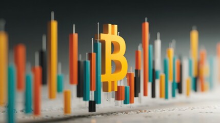 Poster - bitcoin representing digital currency and asset accumulation and distribution models in blockchain t
