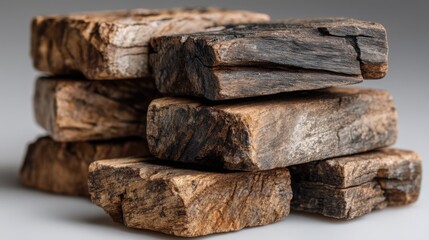 Poster - stacked wooden logs symbolizing natural resources and early warning tools in blockchain trends and a