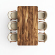 © Servo - Modern wooden dining table set with six chairs top view