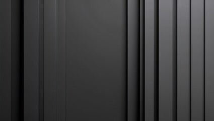 Poster - Modern Black Wall Panel Design with Vertical Lines and Shadows