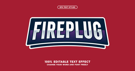 Poster - Fireplug: Modern badge, premium text effect with a stylish blurry look. Easy editable text perfect for futuristic and tech-forward branding. Vector illustration.
