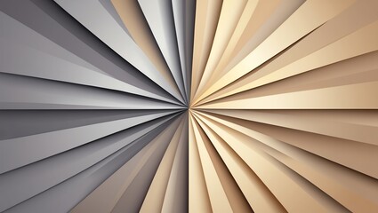 Poster - Abstract Radial Pattern with Gray and Gold Tones Radiating From Center