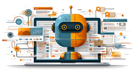 Poster - Innovative robotics showcase digital workspace graphic design tech environment close-up view future concepts