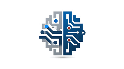 Poster - Explore duality of technology and humanity circuitry brain design digital art modern environment abstract perspective