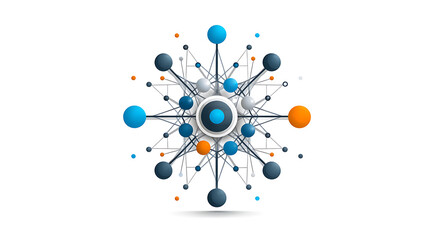 Poster - Dynamic abstract molecular structure digital art science modern environment close-up view innovation concept