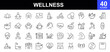 © mi-vector - Wellness icon set. Contains such icons as massage, yoga, spa, healthcare, relaxation, health, exercise, diet, wellbeing, mental health, meditation, aromatherapy and more