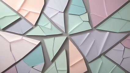Poster - Abstract Geometric Pattern with Pastel Color Palette for Modern Design