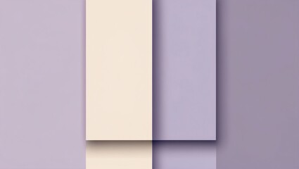 Poster - Abstract Geometric Shapes in Lavender and Beige with Subtle Shadows