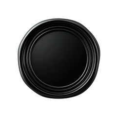 Poster - A top view of a black circular container isolated on transparent background.png white backgroundparent background