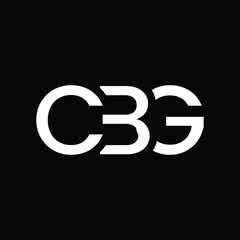 Poster - The image shows a flat monogram logo design of an initial letter CBG in white color that looks clean and sharp on a black background