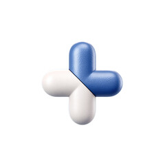 Poster - Abstract Blue and White Plus Sign Modern 3D Render Design Element for Healthcare Medical or Technology