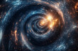 © Kateryna - Galactic spiral showcasing vibrant colors and cosmic features in a star-filled universe