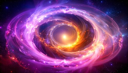 Wall Mural - pink, purple and orange cosmic light in a circular orbit.