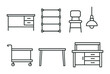 © Svitlana - Office furniture line icons set – outline, workplace, desk and chair illustrations