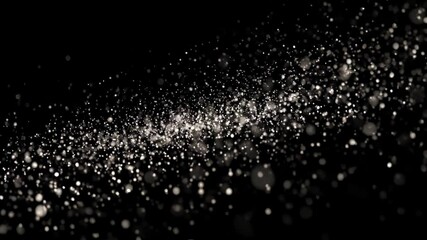 Poster - Abstract concept of shimmering particles in a dark environment  