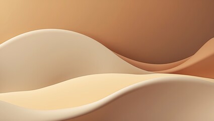 Poster - Abstract Beige Wave Background with Smooth Curved Shapes and Subtle Shadows