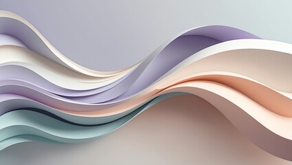 Poster - Abstract Wavy Paper Layers with Soft Pastel Colors for Modern Design