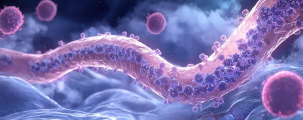 Poster - Conceptual Visualization of Bacteria Infiltrating Human Biological Structures in Microscopic Environment