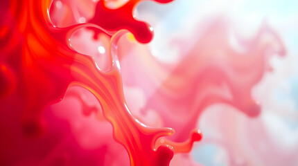 Poster - A Beautiful Abstract Red Paint Background With Soft Blurs and Subtle Reflections