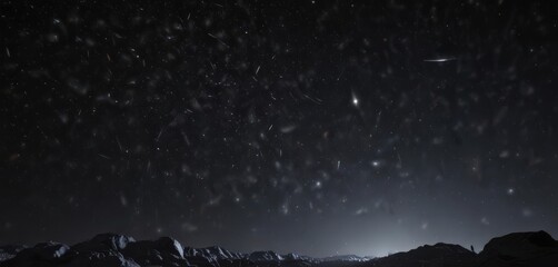 Wall Mural - diamond-like stars scattered across a deep, velvety black night sky , texture, stargazing, science