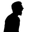 © Udayakumar - Silhouette of screaming man angry shouting profile head expression emotion stress frustration anger black