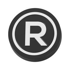 Poster - registered icon 3d symbol rendering